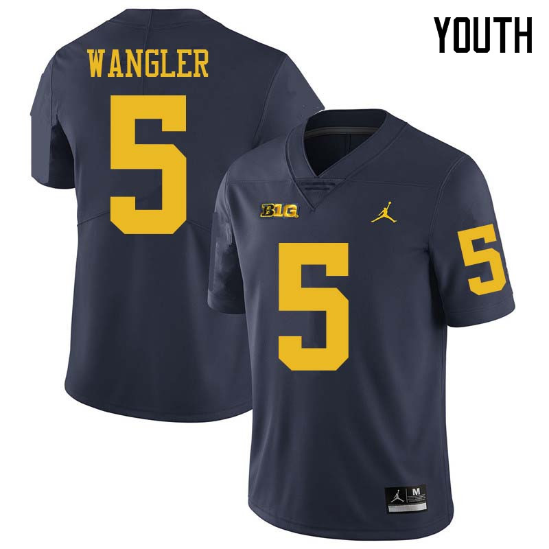 Jordan Brand Youth #5 Jared Wangler Michigan Wolverines College Football Jerseys Sale-Navy